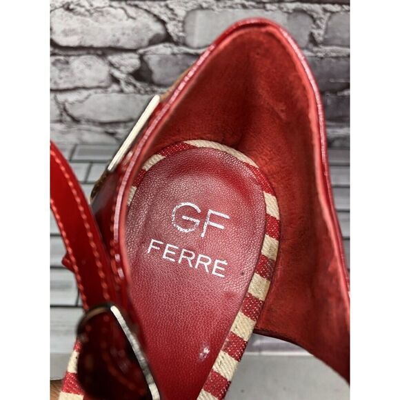 GF Gianfranco Ferre Red Patent Leather Platform High Heels Women Sz 39EU/8.5M US - Picture 5 of 16